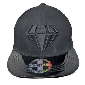 Hustle Men's Snapback Hat Black Size OS Embroidered Diamond Logo W/Sticker